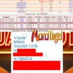 Bukti Kemenangan Permainan Togel Pasaran Singapore Di Situs MOROTOGEL Untuk Akun Agayxxxx